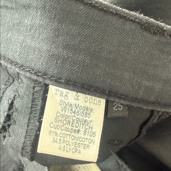 Rag & Bone Black Skinny Women's Jean 25 - Picture 2 of 4